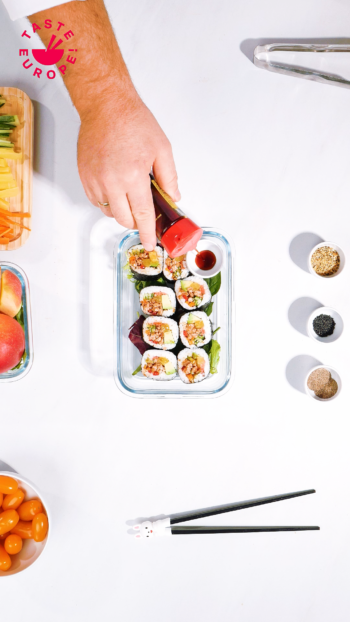 Colorful Onigiri with Minced Pork and Vegetables